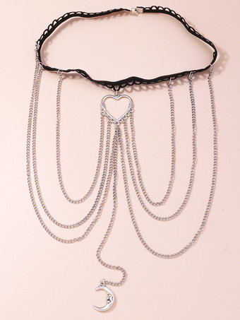 太ももチェーン ハート ムーン レイヤード タイムレス ビーチ ビキニ レッグチェーン