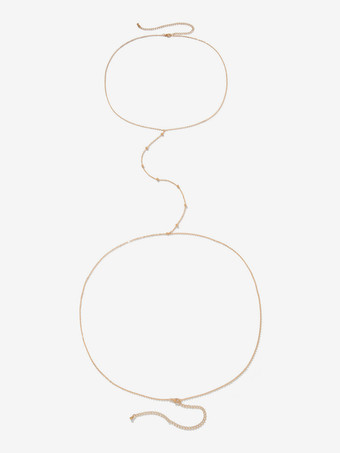 ベリーチェーン ビーズ シンプル シック 万能 ビキニ ボディチェーン