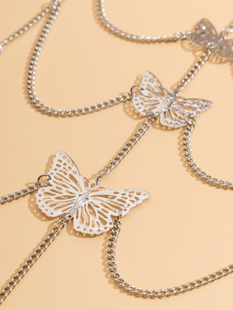 ボディチェーン バタフライ レイヤード シック ビキニ ビーチ チェストチェーン