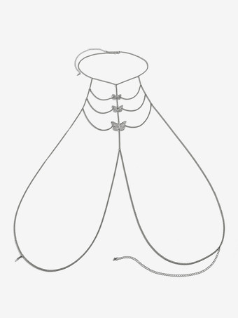 ボディチェーン バタフライ レイヤード シック ビキニ ビーチ チェストチェーン