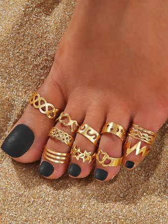 ゴールド トゥリング ストラハート ムーン ジグザグ ホロー シック ビキニ トゥリング