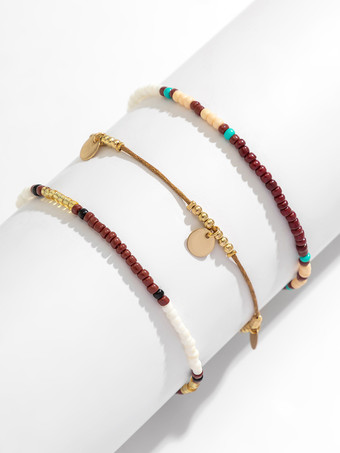 アンクレット タカラガイ ビーズ パール ヒトデ レイヤード ボヘミアン アンクル ブレスレット