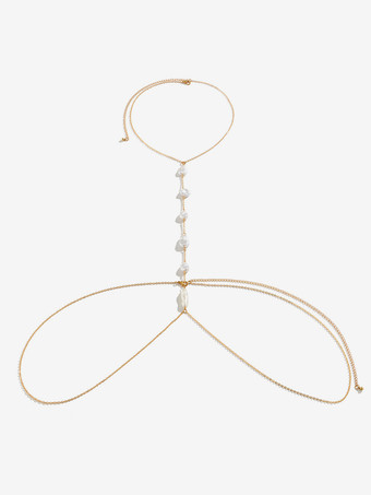 ベリーチェーン パール シック 万能 ビキニ ビーチ ボディチェーン