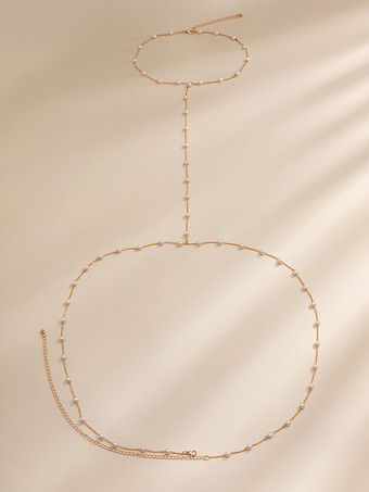 ベリーチェーンパールシンプルビーチバケーションボディチェーン