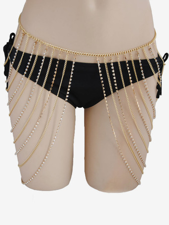 ベリーチェーン クリスタル レイヤード シンプル ビーチ バケーション ボディチェーン