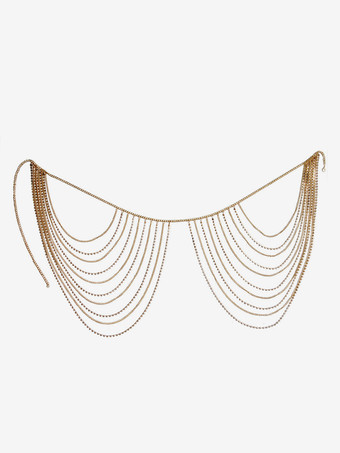 ベリーチェーン クリスタル レイヤード シンプル ビーチ バケーション ボディチェーン