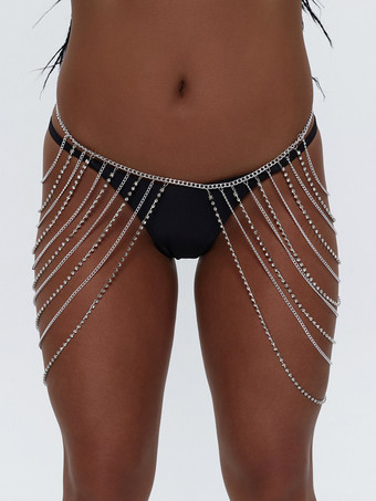 ベリーチェーン クリスタル レイヤード シンプル ビーチ バケーション ボディチェーン