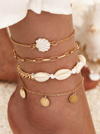 Anklet Cowrie Shells Layered Bikinis Beach Vacation Ankle Bracelet