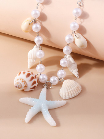 ネックレス ヒトデ 貝殻 巻き貝 真珠 ビーチ バケーション ネックレス