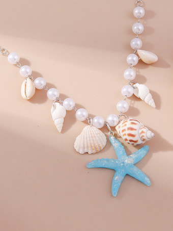 ネックレス ヒトデ 貝殻 巻き貝 真珠 ビーチ バケーション ネックレス