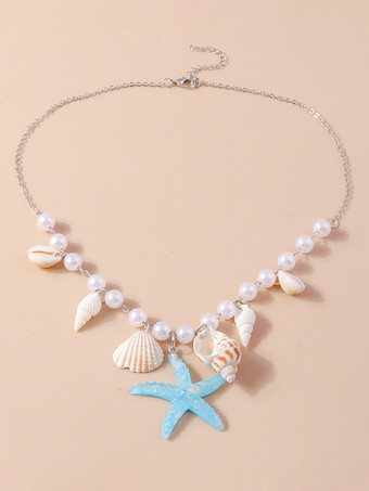 ネックレス ヒトデ 貝殻 巻き貝 真珠 ビーチ バケーション ネックレス