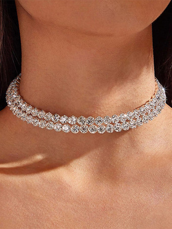 シルバー ウェディングネックレス シルバーゴールドウェディングネックレス