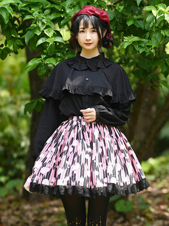 スウィートロリータSKレースイメージフローラルプリントロリータスカート