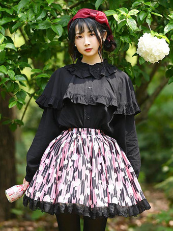 スウィートロリータSKレースイメージフローラルプリントロリータスカート