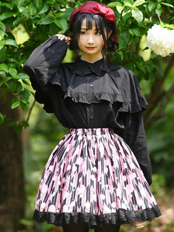 スウィートロリータSKレースイメージフローラルプリントロリータスカート