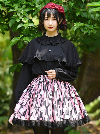 スウィートロリータSKレースイメージフローラルプリントロリータスカート