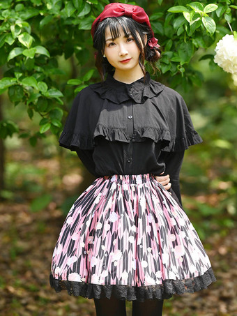 スウィートロリータSKレースイメージフローラルプリントロリータスカート