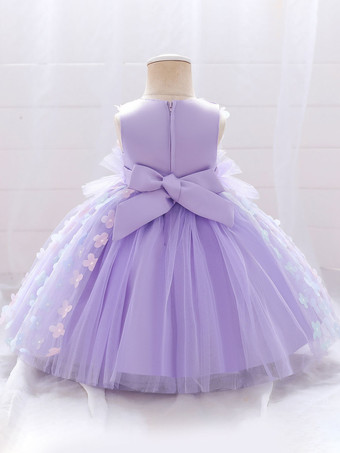 白いフラワーガールドレス 特別な日のドレス ピンクのレース ノースリーブ ジュエルネック フラワーガールドレス