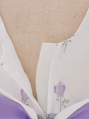 ホワイトフラワーガールドレス ベビーブルーポリエステル 半袖 スクエアネック フラワーガールドレス