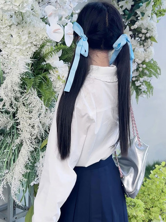 Süße Lolita Blusen Weiße Langarm Lolita Top Lolita Shirt Schleifen Rüschen