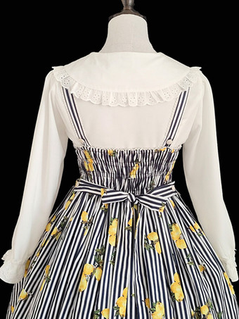 スイートロリータブラウス フリル 長袖 ロリータトップブラウス ホワイトロリータシャツ