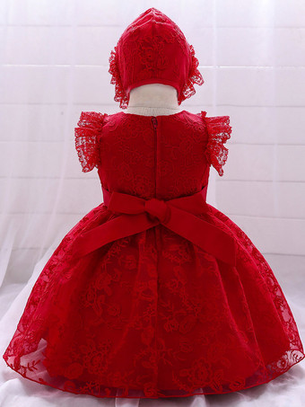 白いフラワーガールドレス 特別な日のためのドレス ホワイトレース ノースリーブ ジュエルネック フラワーガールドレス