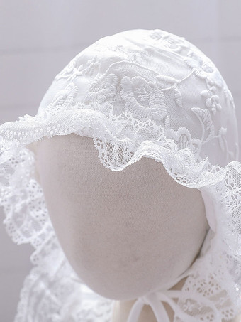 白いフラワーガールドレス 特別な日のためのドレス ホワイトレース ノースリーブ ジュエルネック フラワーガールドレス