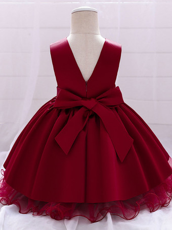 ホワイトフラワーガールドレス 特別な機会のドレス シャンパンポリエステル ノースリーブ ジュエルネック フラワーガールドレス