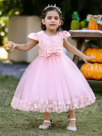 White Flower Girl Dresses Special Occasion Dresses Burgundy Lace Short Sleeves Jewel Neck Flower Girl Dresses