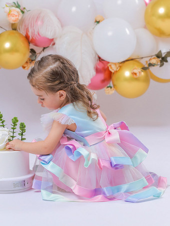 ホワイトフラワーガールドレス 特別な日のドレス ピンクレース 半袖 ジュエルネック フラワーガールドレス