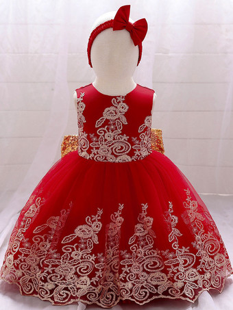 レッド ホワイトフラワーガールドレス 特別な日のためのドレス ロイヤルブルーレース ノースリーブ ジュエルネック フラワーガールドレス