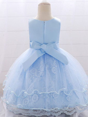 白いフラワーガールドレス 特別な日のドレス ピンクのレース ノースリーブ ジュエルネック フラワーガールドレス