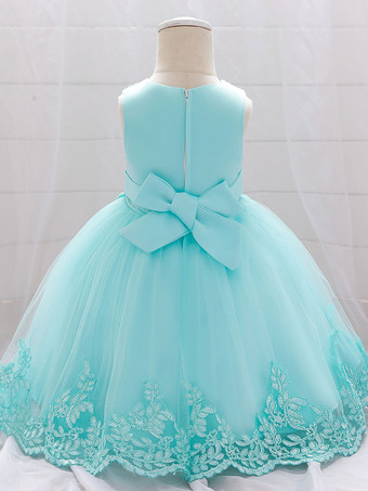 ホワイトフラワーガールドレス 特別な日のドレス シャンパンレース ノースリーブ ジュエルネック フラワーガールドレス