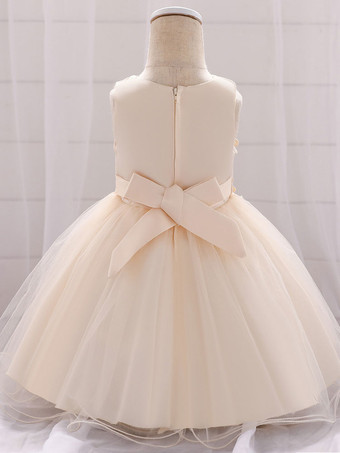 ホワイトフラワーガールドレス 特別な日のドレス カメオピンクレース ノースリーブ ジュエルネック フラワーガールドレス