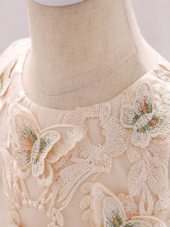 ホワイトフラワーガールドレス 特別な日のドレス カメオピンクレース ノースリーブ ジュエルネック フラワーガールドレス