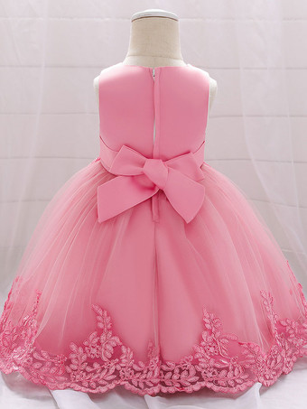 白いフラワーガールドレス 特別な日のためのドレス ホワイトレース ノースリーブ ジュエルネック フラワーガールドレス