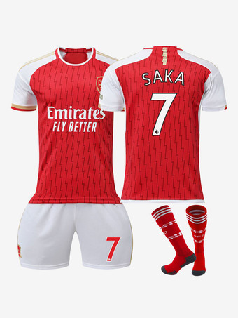 3 Pieces Short Sleeves Jersey Number 7 SAKA Man For Adults and Kids