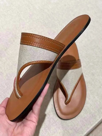 レディース ビーチサンダル トング バックレス フラット スライド