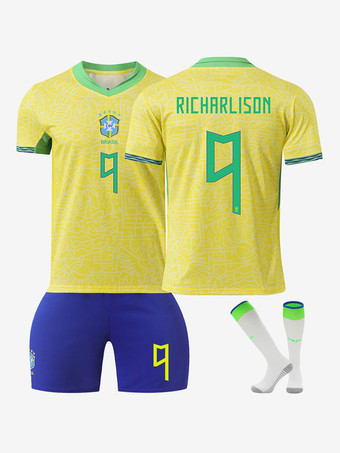 Camisa Brasil No.9 RICHARLISON 3 peças Sportwear para adultos e crianças