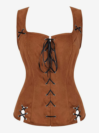 ライトブラウンエクリュホワイトレトロコスチュームレディースポリエステルトップトップレトロマリーアントワネットコスチュームヴィンテージ衣類 バーガンディ