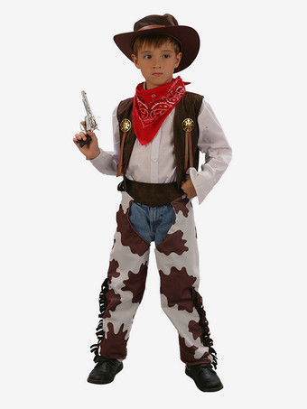 ブラウン 子供用ハロウィンコスチューム コーヒーブラウン ハロウィン ポリエステル繊維 ポリエステルセット 子供用パンツ ウエストコート