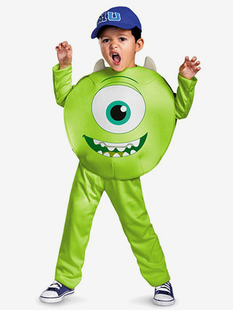 子供用ハロウィンコスチューム グリーンハロウィンセット 子供用ポリエステル帽子 オーバーコート