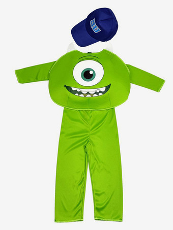 グリーン 子供用ハロウィンコスチューム グリーンハロウィンセット 子供用ポリエステル帽子 オーバーコート