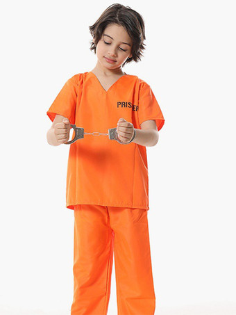 子供用ハロウィンコスチューム オレンジハロウィンポリエステルセット 子供用トップパンツ