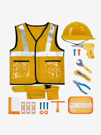 イエロー子供用ハロウィンコスチューム イエローハロウィンセット 子供用ポリエステルベストアクセサリー