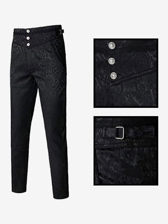 男性用ブラック ヴィンテージ レトロ ポリエステル ジャカード レトロコスチューム