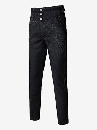 男性用ブラック ヴィンテージ レトロ ポリエステル ジャカード レトロコスチューム