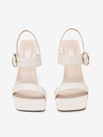 Women's Slip-On PU Leather Wedge Sandals In