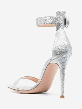 レディースヒールサンダル ラウンドトゥ スティレットヒールサンダル PUレザー