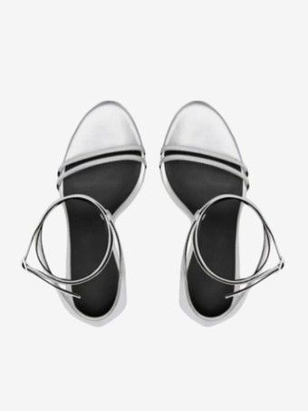 レディースヒールサンダル スティレットヒール PUレザーサンダル